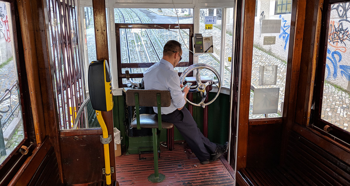 Lisbon funicular railway Ascensor da Gl�ria